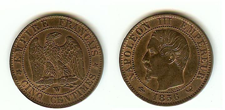 5 Centimes Napoléon III 1856W Lille AU+